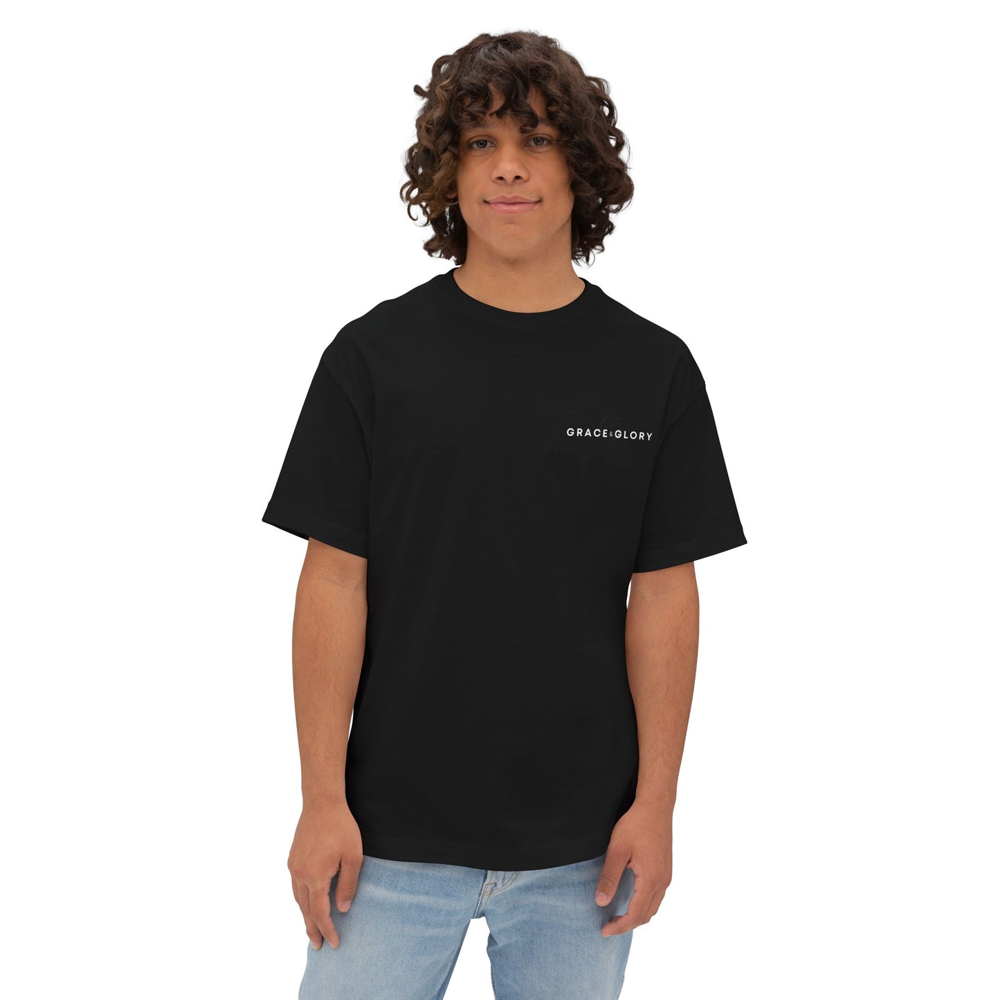 Strong & Courageous - Oversized Black
