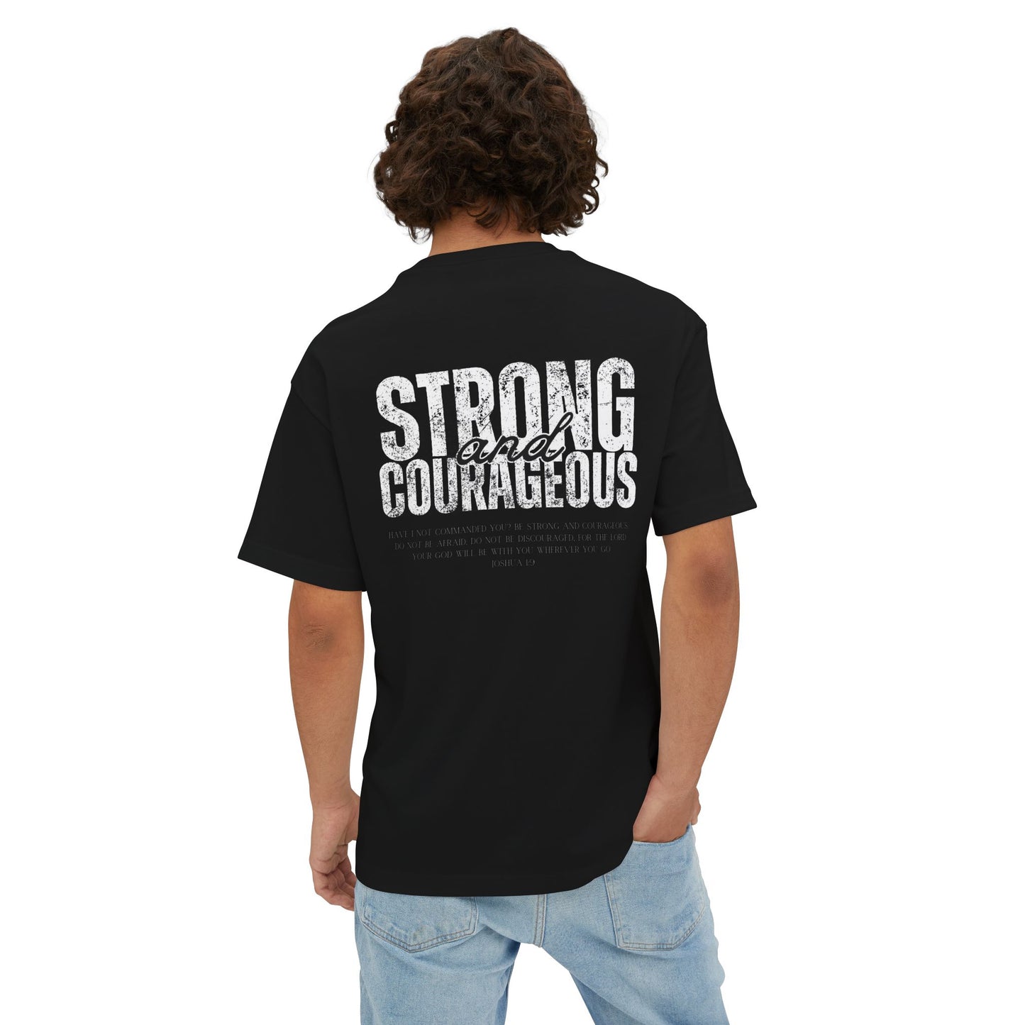 Strong & Courageous - Oversized Black