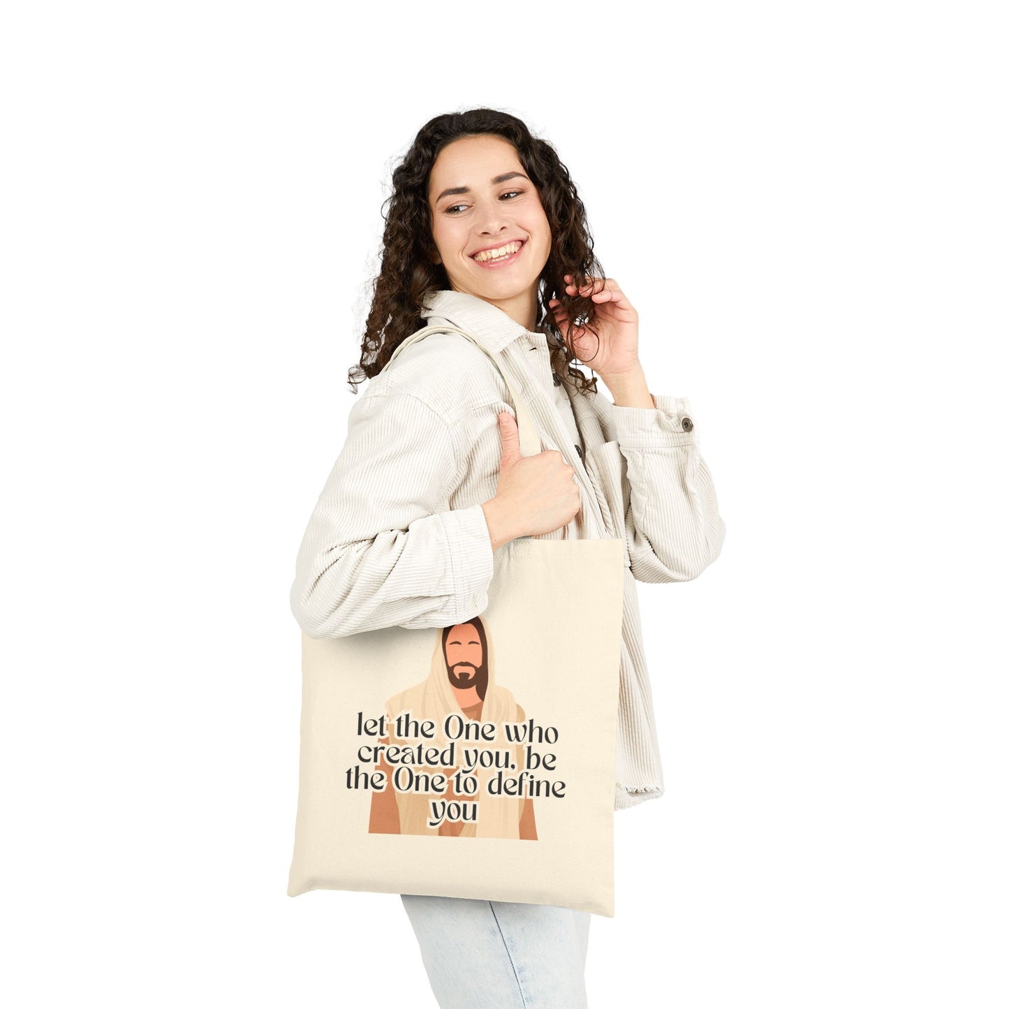 Inspirational Cotton Canvas Tote Bag - Motivational Quote, Eco-Friendly Shopping Tote, Gift for Her, Everyday Use, Faith-Inspired Design