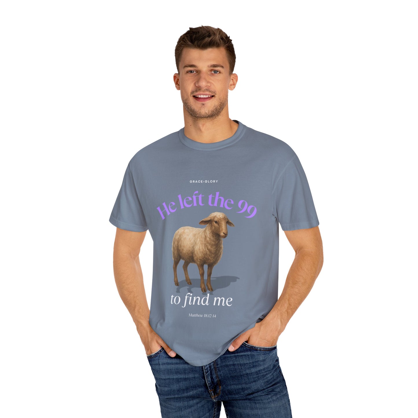 Unisex Garment-Dyed T-Shirt with Inspirational Design, Cute Sheep Tee for Faithful Individuals, Perfect for Casual Wear, Gifts, and [...]