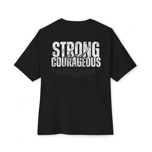 Strong & Courageous - Oversized Black