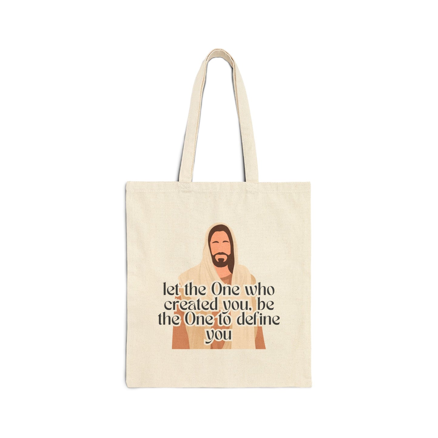 Inspirational Cotton Canvas Tote Bag - Motivational Quote, Eco-Friendly Shopping Tote, Gift for Her, Everyday Use, Faith-Inspired Design